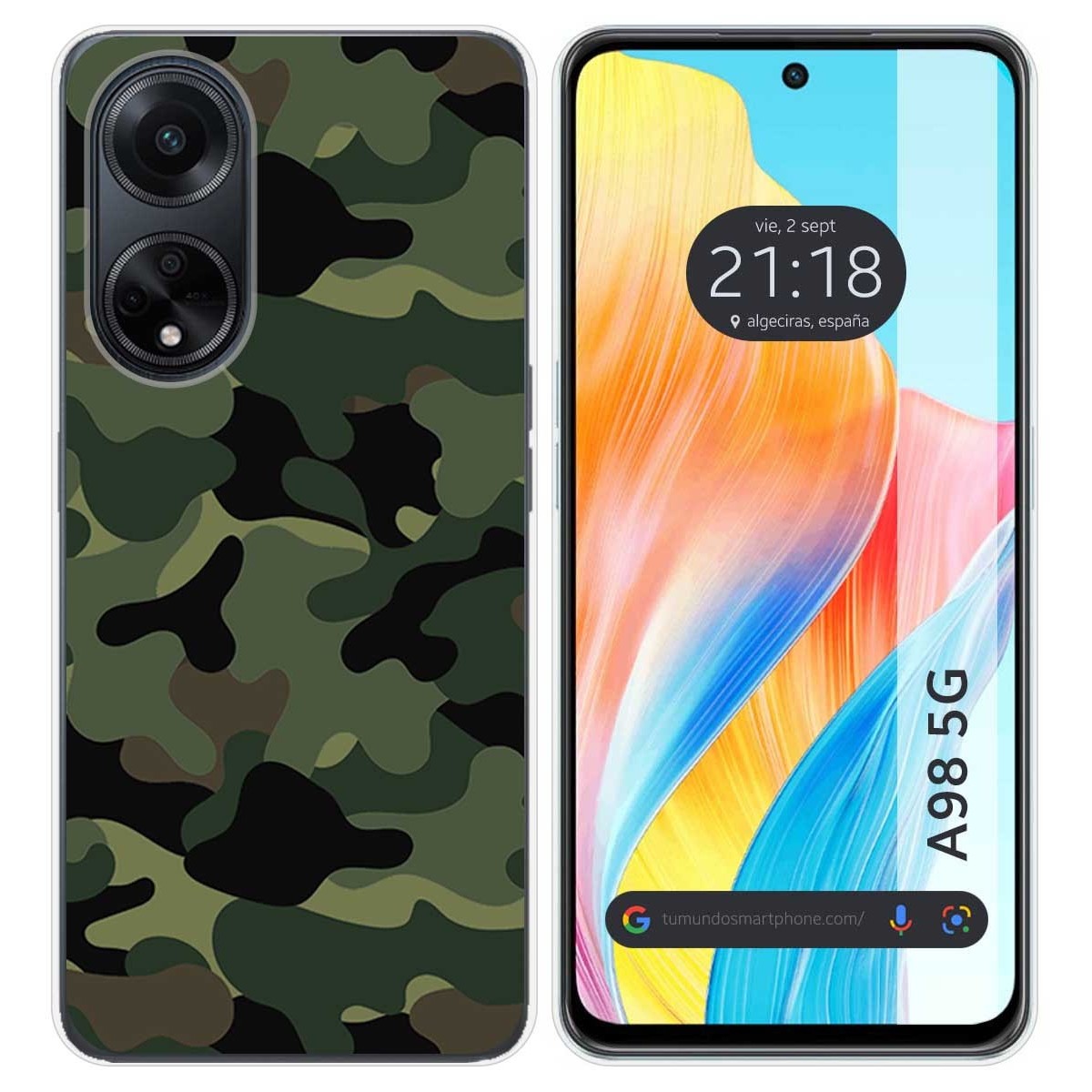 Funda Silicona para Oppo A98 5G diseño Camuflaje Dibujos