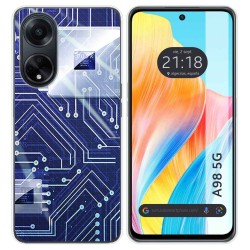 Funda Silicona para Oppo A98 5G diseño Circuito Dibujos