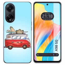 Funda Silicona para Oppo A98 5G diseño Furgoneta Dibujos