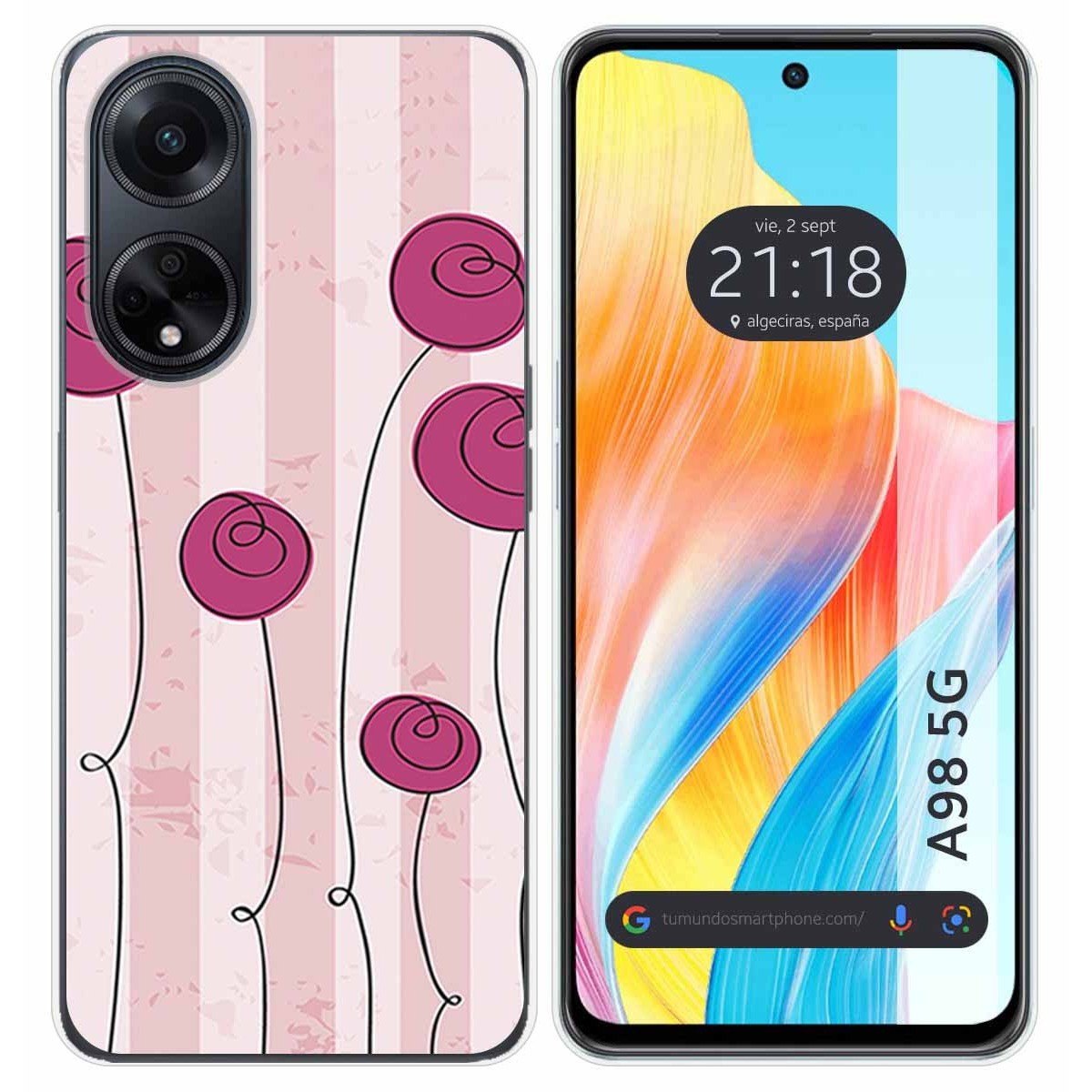 Funda Silicona para Oppo A98 5G diseño Flores Vintage Dibujos