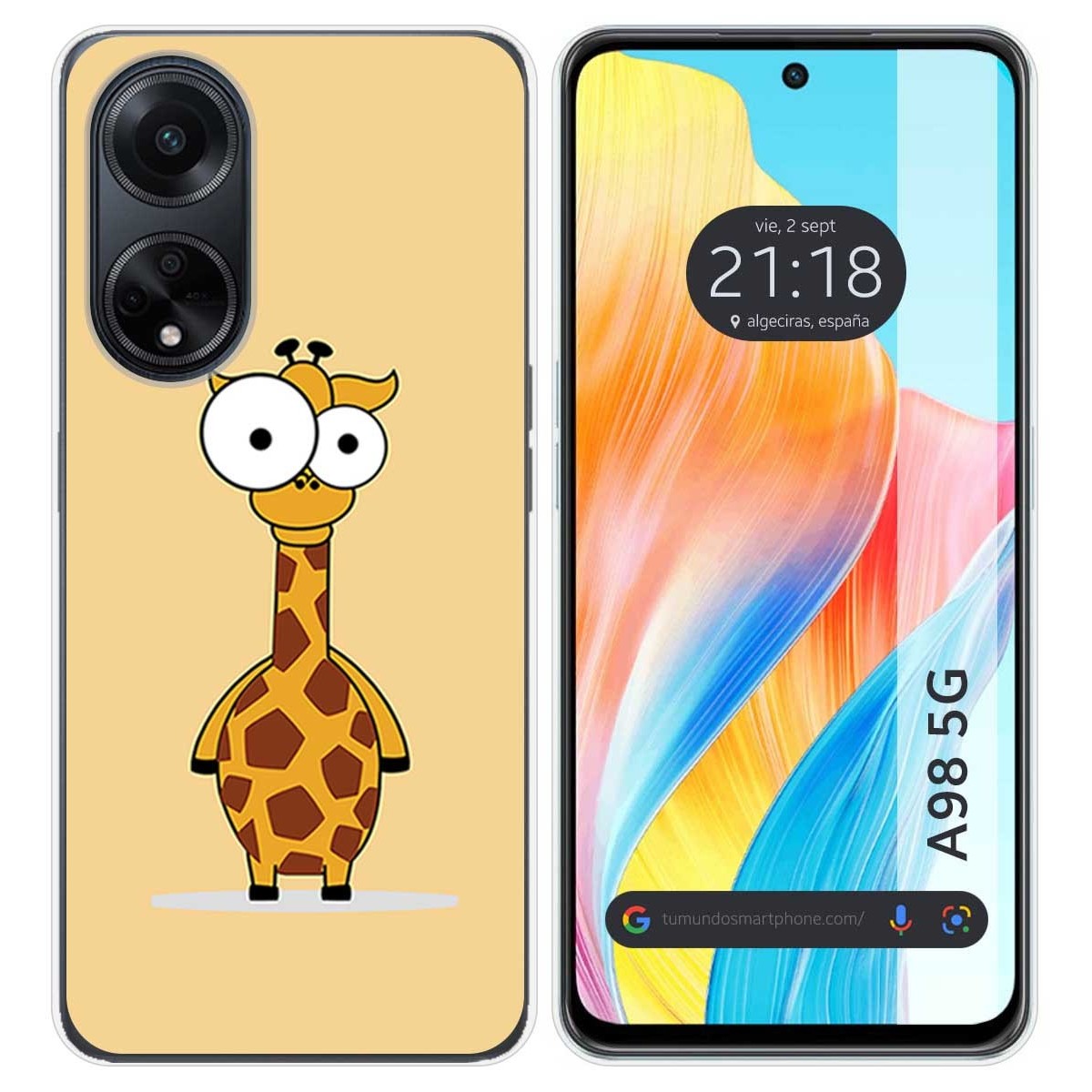Funda Silicona para Oppo A98 5G diseño Jirafa Dibujos