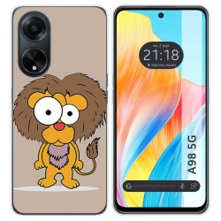 Funda Silicona para Oppo A98 5G diseño Leon Dibujos