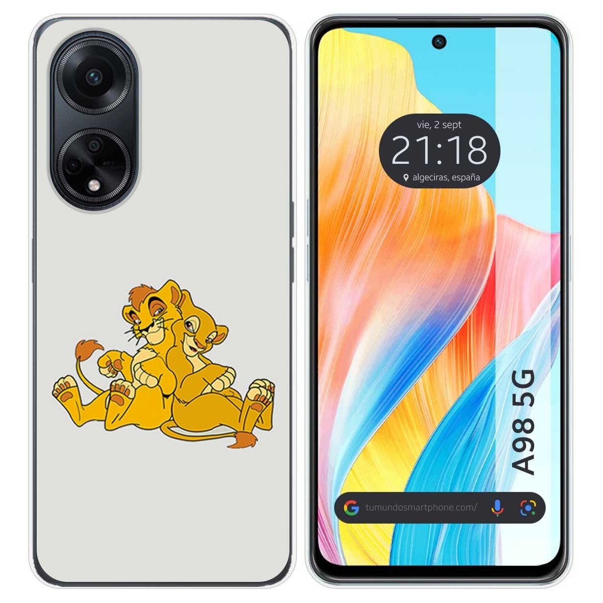 Funda Silicona para Oppo A98 5G diseño Leones Dibujos