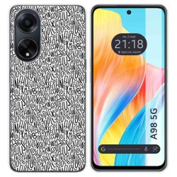 Funda Silicona para Oppo A98 5G diseño Letras Dibujos