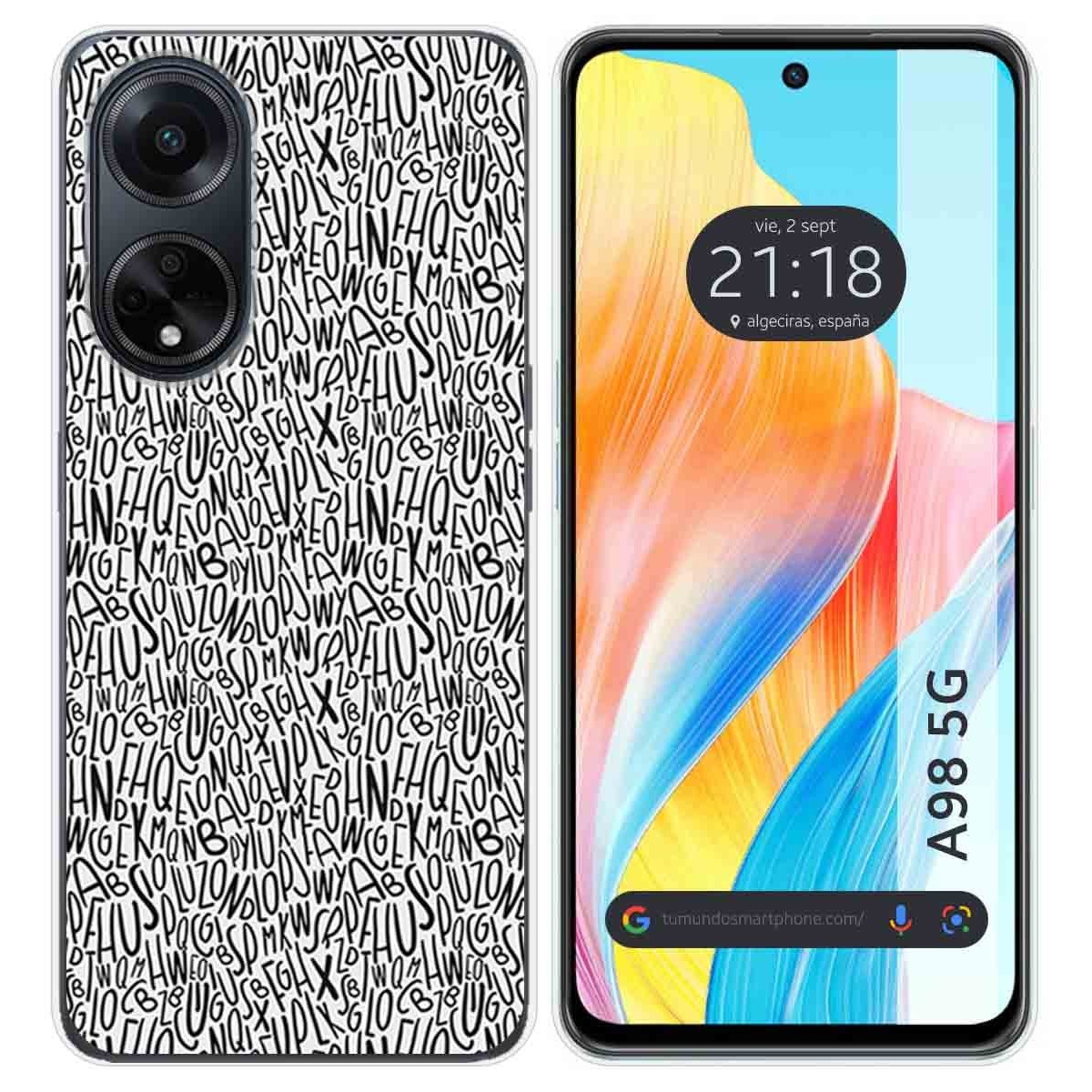 Funda Silicona para Oppo A98 5G diseño Letras Dibujos