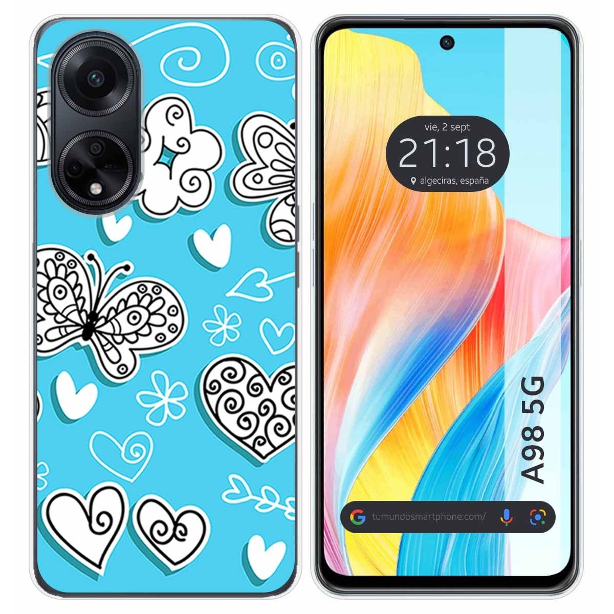 Funda Silicona para Oppo A98 5G diseño Mariposas Dibujos