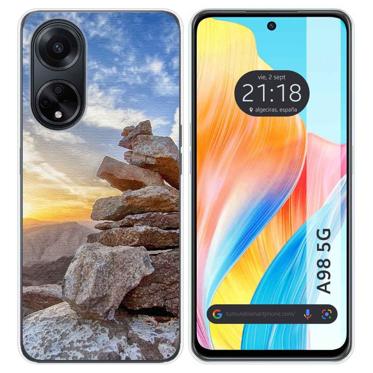 Funda Silicona para Oppo A98 5G diseño Sunset Dibujos