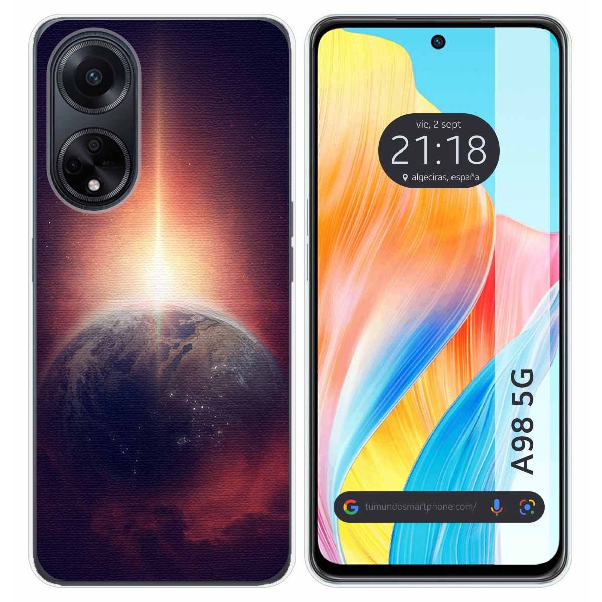 Funda Silicona para Oppo A98 5G diseño Tierra Dibujos