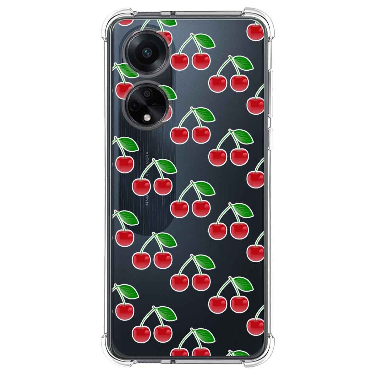 Funda Silicona Antigolpes para Oppo A98 5G diseño Cerezas Dibujos
