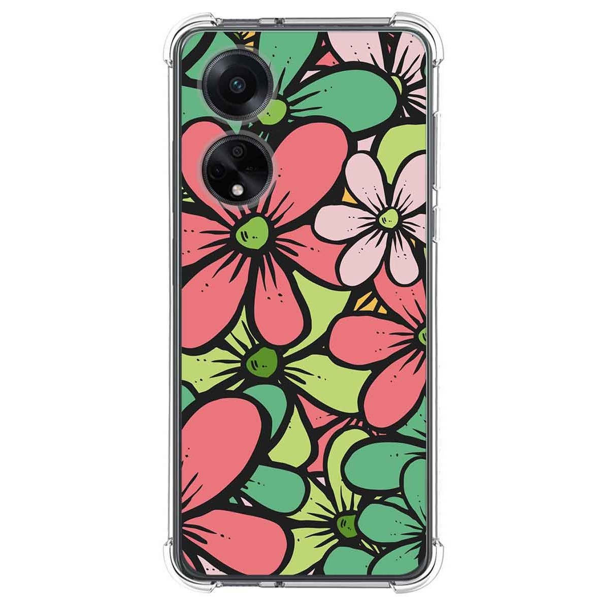 Funda Silicona Antigolpes para Oppo A98 5G diseño Flores 02 Dibujos