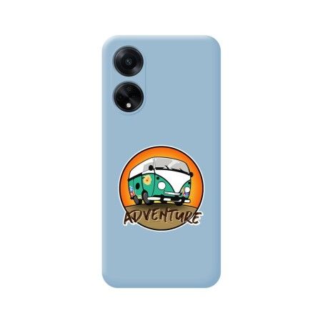 Funda Silicona Líquida Azul para Oppo A98 5G diseño Adventure Dibujos