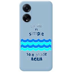 Funda Silicona Líquida Azul para Oppo A98 5G diseño Agua Dibujos