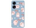Funda Silicona Líquida Azul para Oppo A98 5G diseño Cerdos Dibujos
