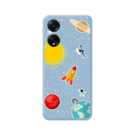 Funda Silicona Líquida Azul para Oppo A98 5G diseño Espacio Dibujos