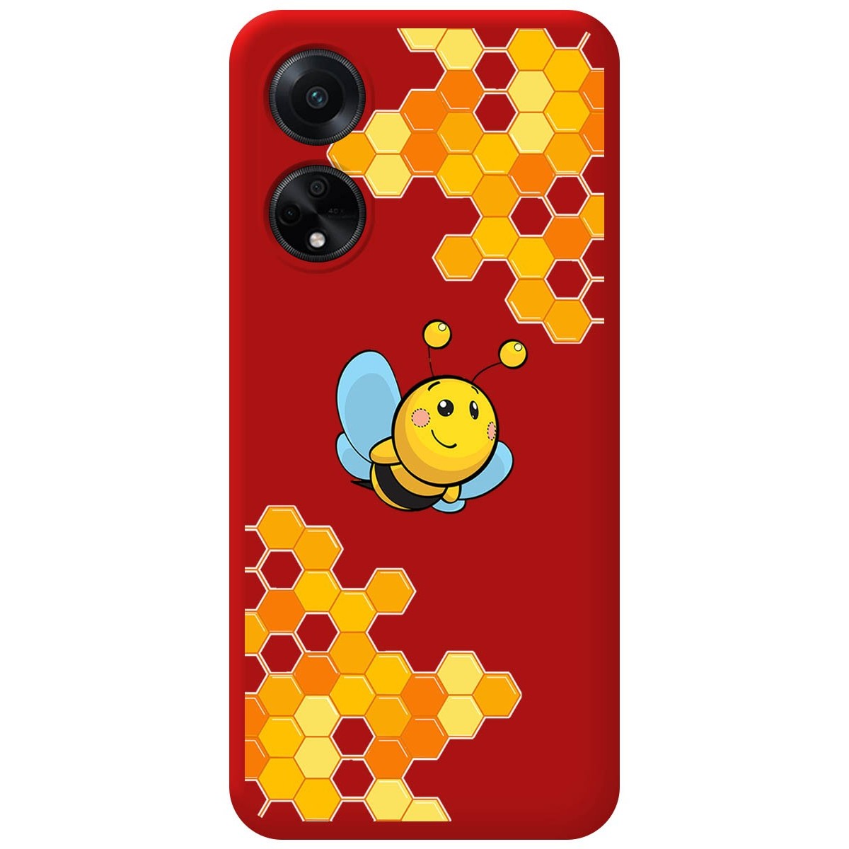 Funda Silicona Líquida Roja para Oppo A98 5G diseño Abeja Dibujos