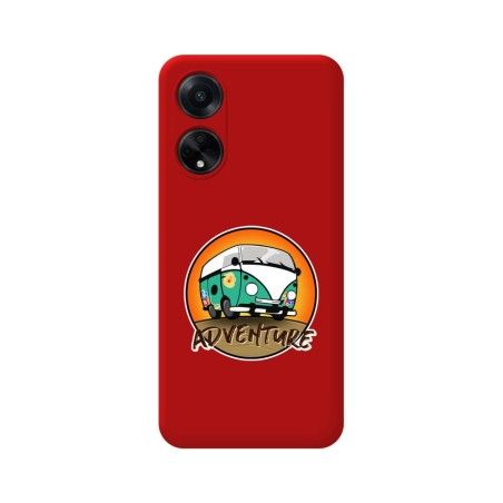 Funda Silicona Líquida Roja para Oppo A98 5G diseño Adventure Dibujos