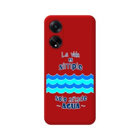 Funda Silicona Líquida Roja para Oppo A98 5G diseño Agua Dibujos