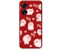 Funda Silicona Líquida Roja para Oppo A98 5G diseño Cerdos Dibujos