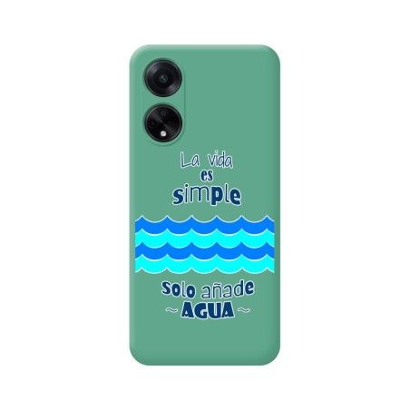 Funda Silicona Líquida Verde para Oppo A98 5G diseño Agua Dibujos