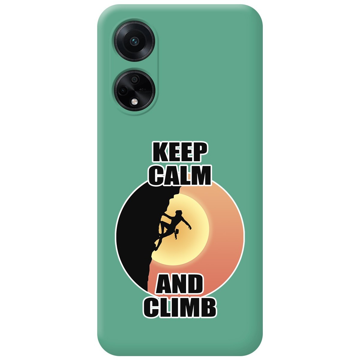 Funda Silicona Líquida Verde para Oppo A98 5G diseño Mujer Escalada Dibujos