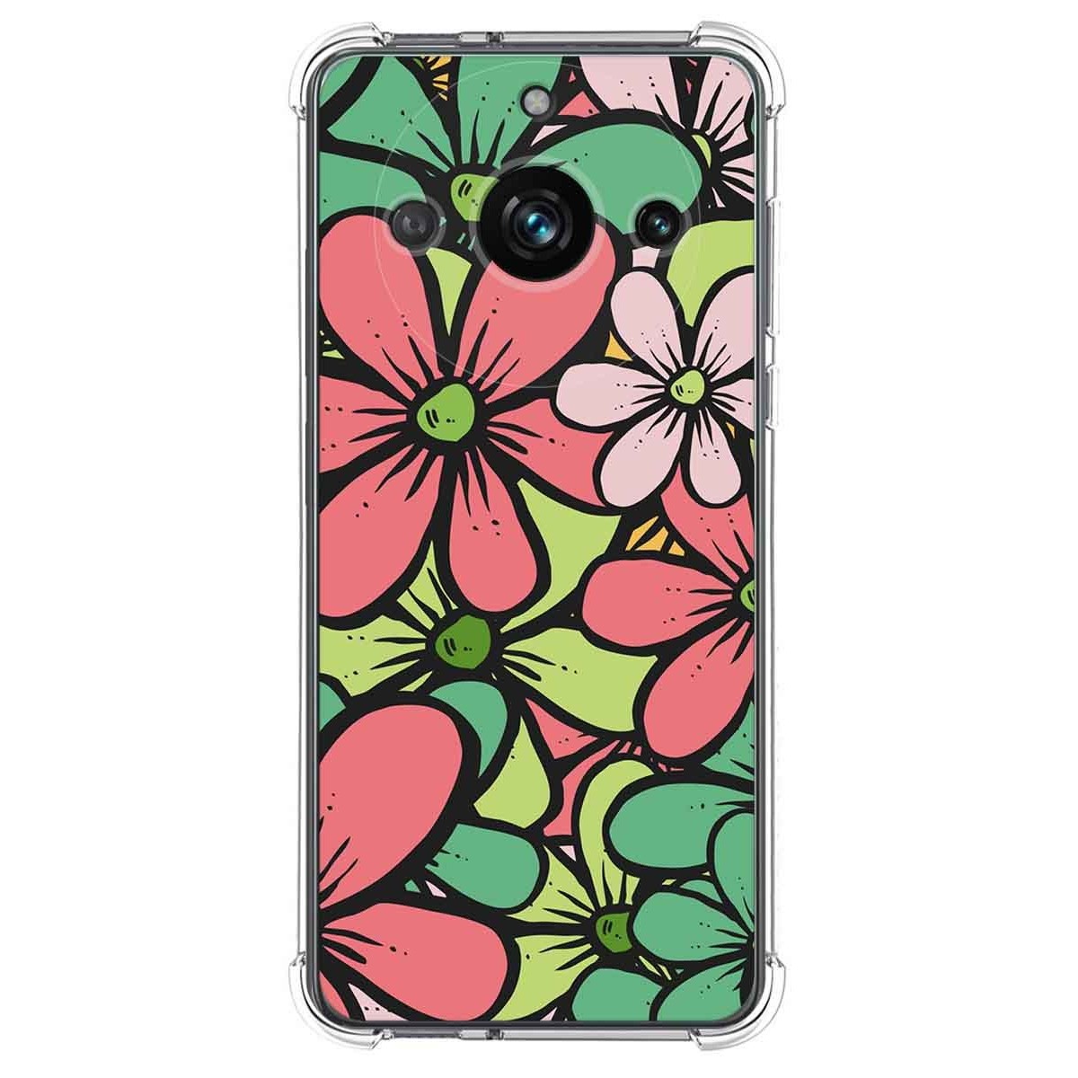Funda Silicona Antigolpes para Realme 11 Pro / 11 Pro+ Plus diseño Flores 02 Dibujos