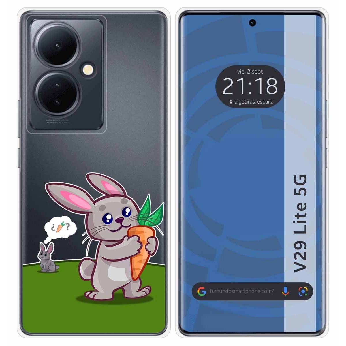 Funda Silicona Transparente para Vivo V29 Lite 5G diseño Conejo Dibujos