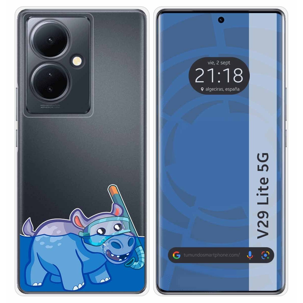Funda Silicona Transparente para Vivo V29 Lite 5G diseño Hipo Dibujos