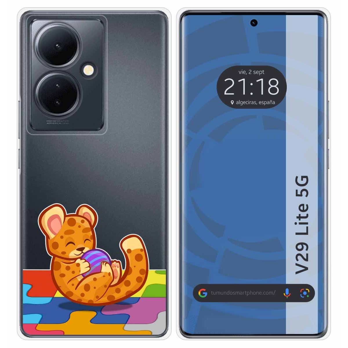 Funda Silicona Transparente para Vivo V29 Lite 5G diseño Leopardo Dibujos