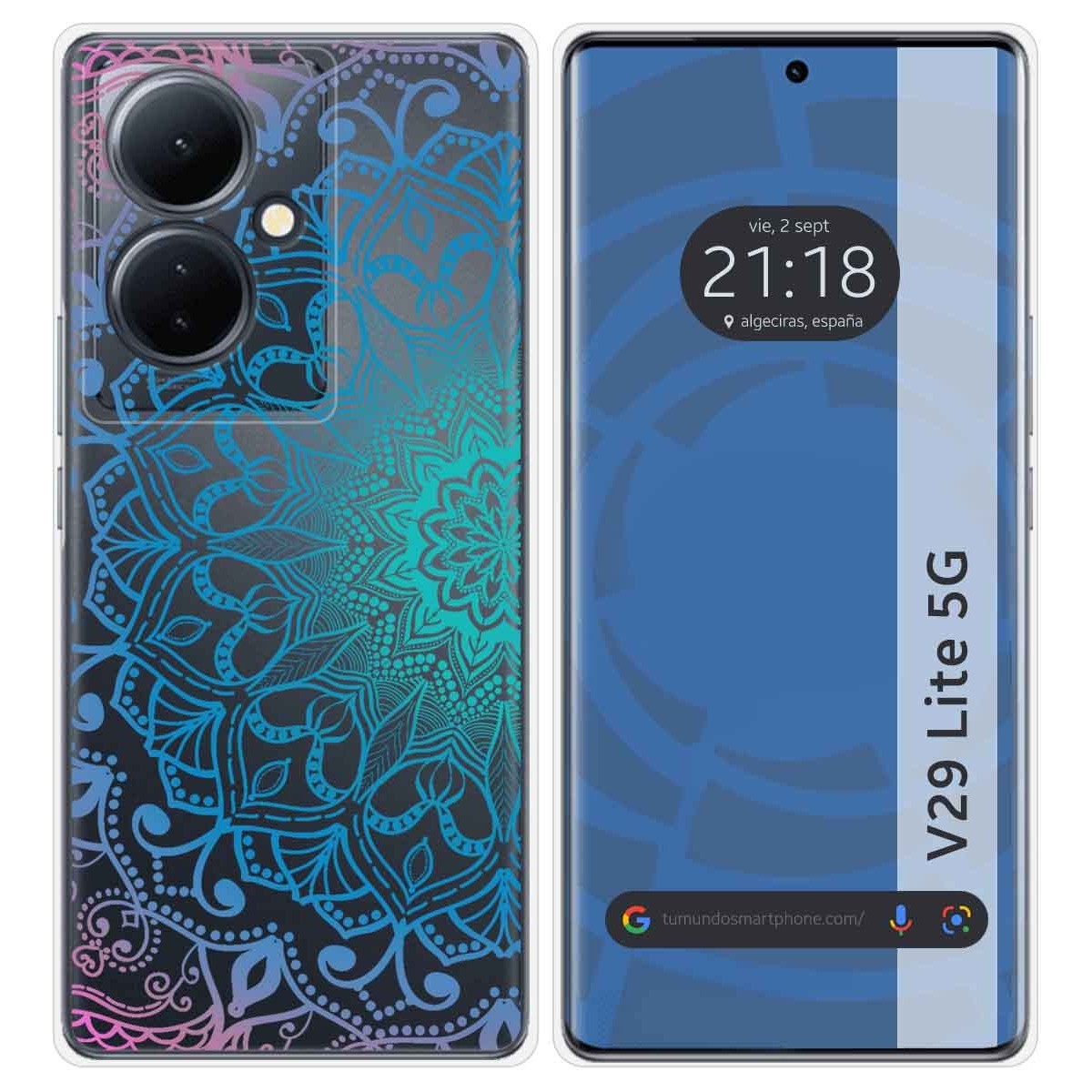 Funda Silicona Transparente para Vivo V29 Lite 5G diseño Mandala Dibujos
