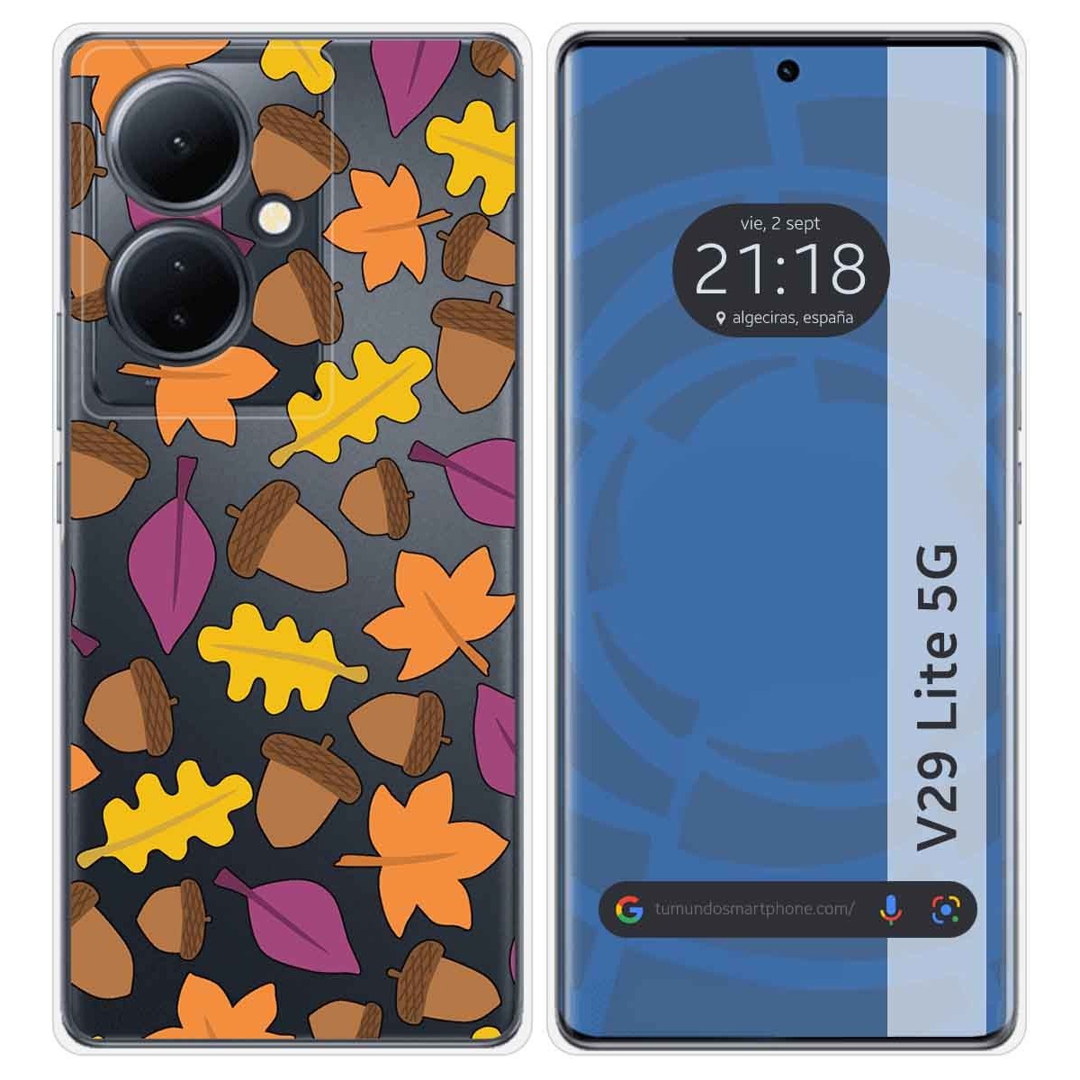 Funda Silicona Transparente para Vivo V29 Lite 5G diseño Otoño Dibujos