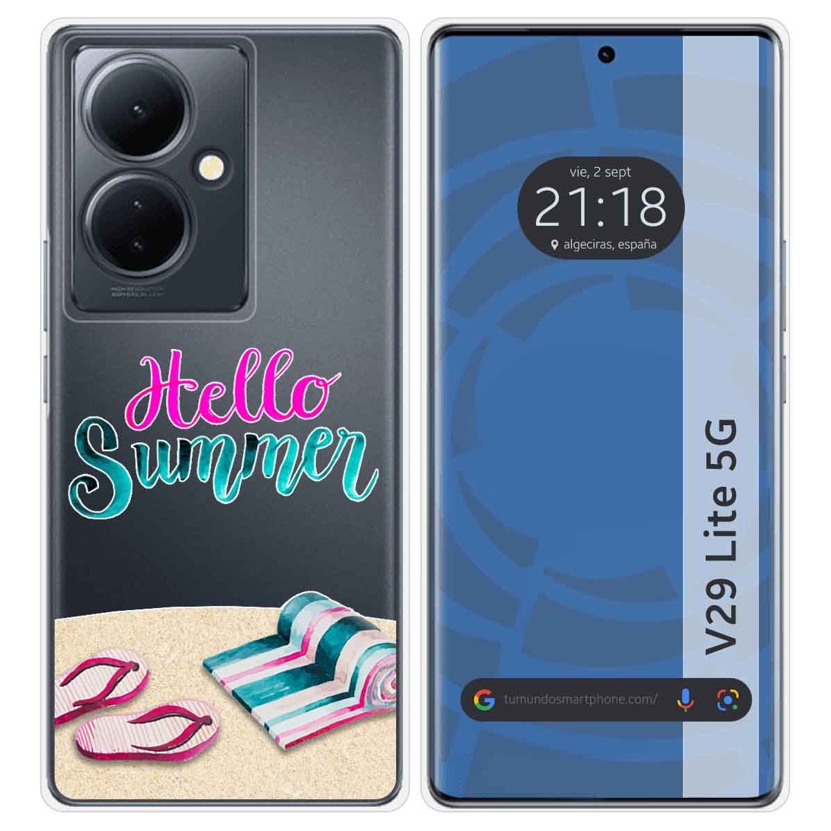 Funda Silicona Transparente para Vivo V29 Lite 5G diseño Summer Dibujos