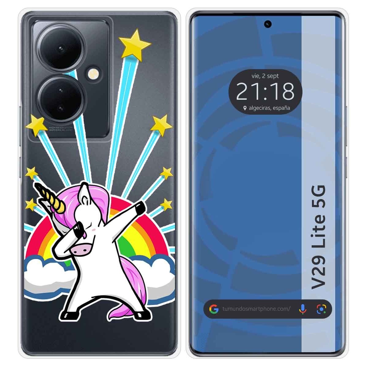 Funda Silicona Transparente para Vivo V29 Lite 5G diseño Unicornio Dibujos