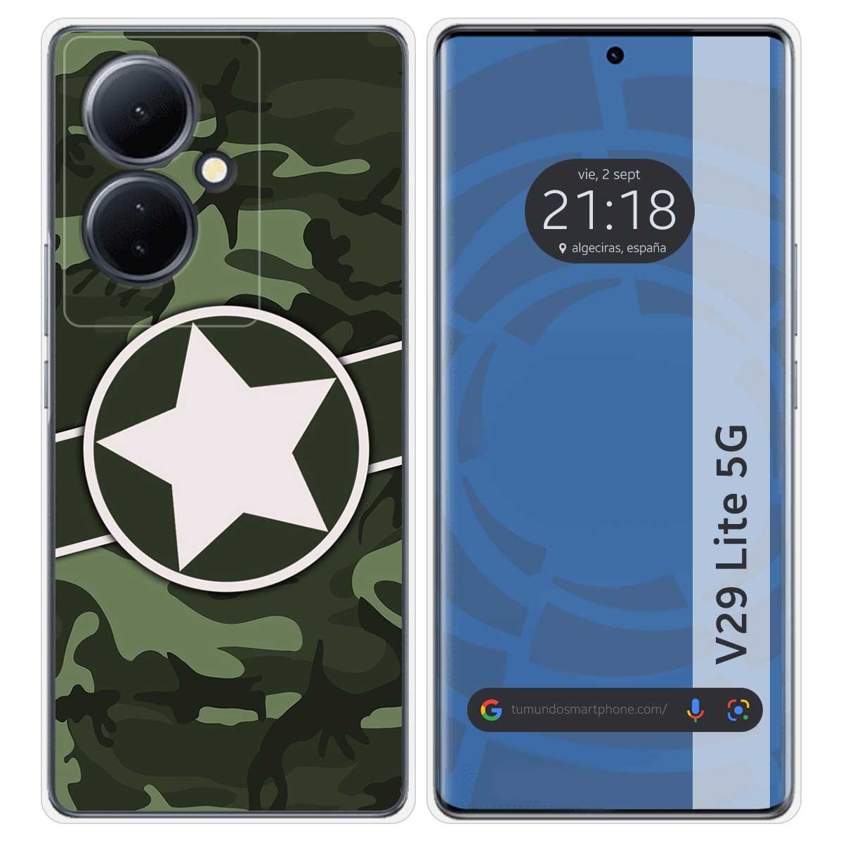 Funda Silicona para Vivo V29 Lite 5G diseño Camuflaje 01 Dibujos