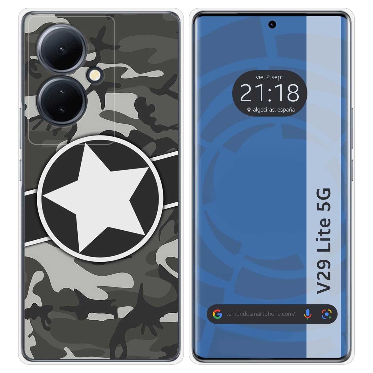 Funda Silicona para Vivo V29 Lite 5G diseño Camuflaje 02 Dibujos