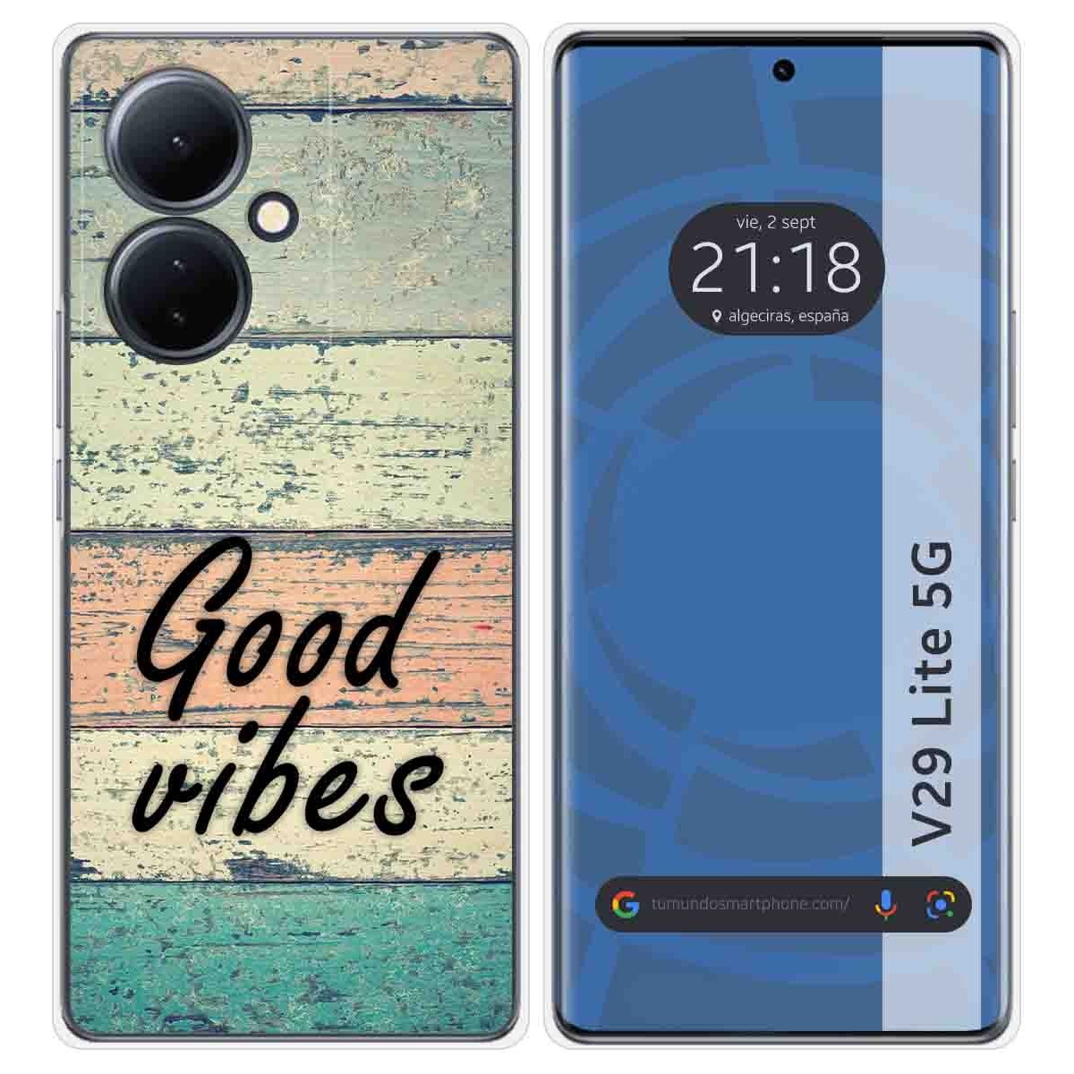 Funda Silicona para Vivo V29 Lite 5G diseño Madera 01 Dibujos