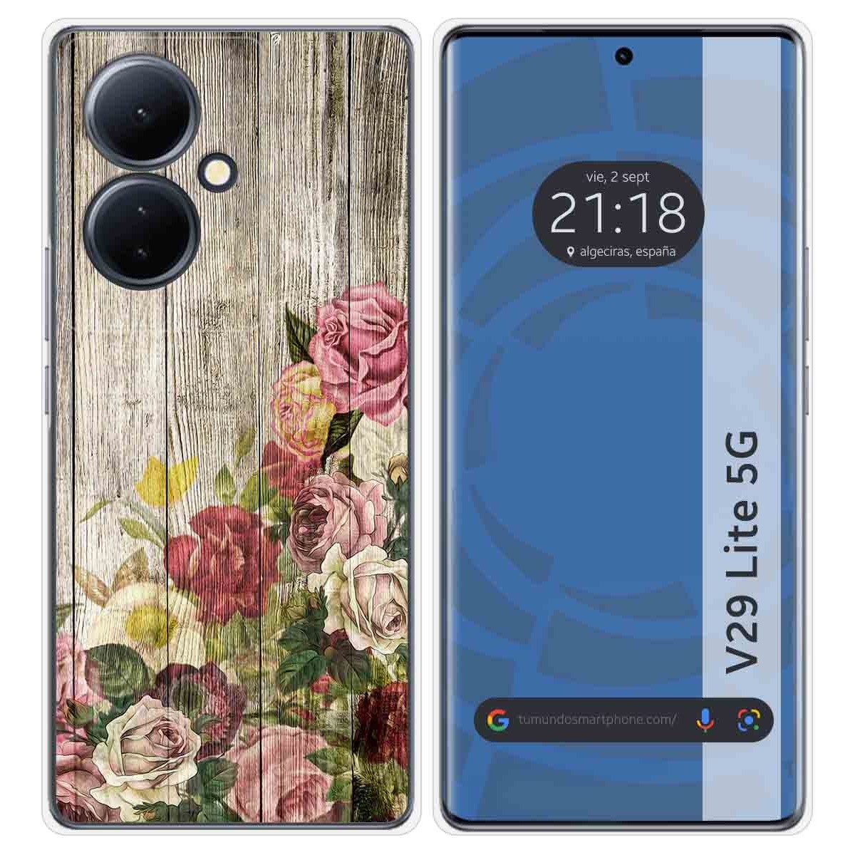 Funda Silicona para Vivo V29 Lite 5G diseño Madera 08 Dibujos