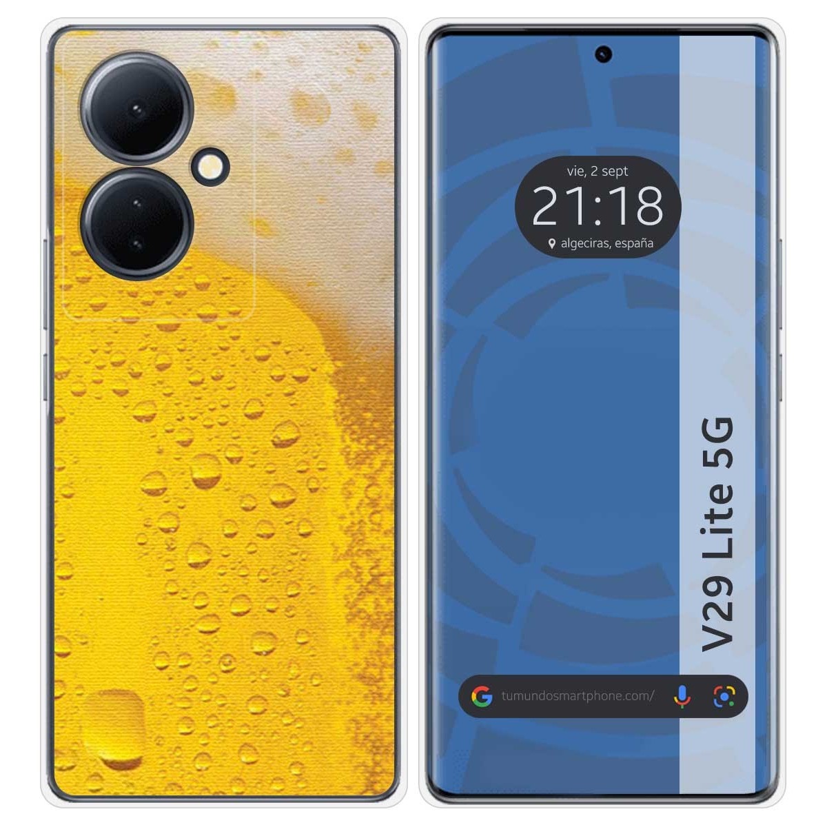 Funda Silicona para Vivo V29 Lite 5G diseño Cerveza Dibujos