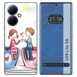 Funda Silicona para Vivo V29 Lite 5G diseño Café Dibujos