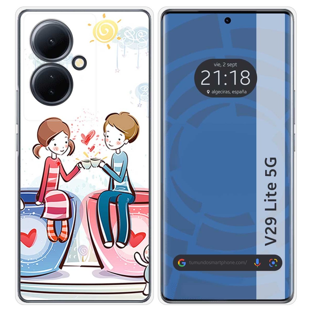 Funda Silicona para Vivo V29 Lite 5G diseño Café Dibujos