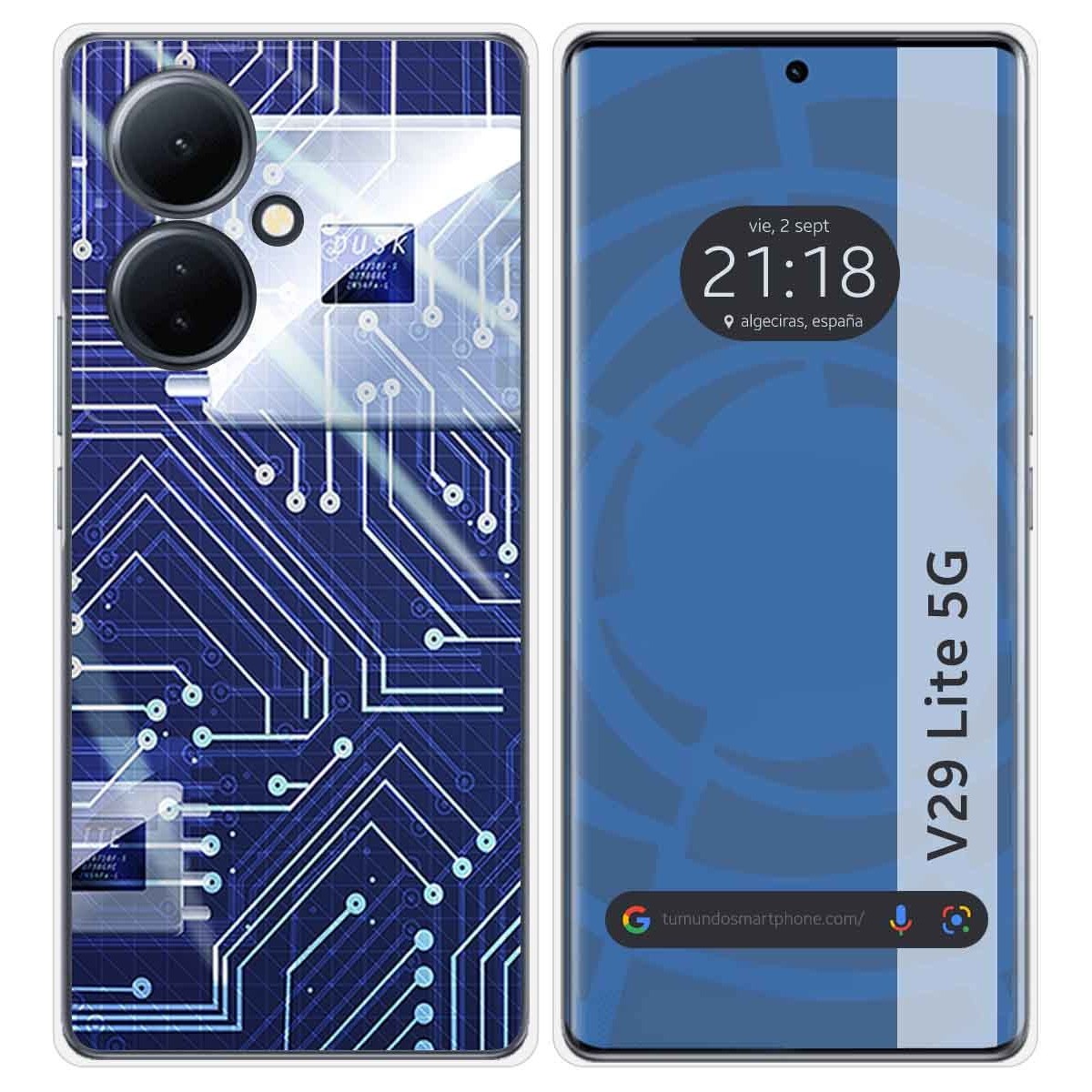 Funda Silicona para Vivo V29 Lite 5G diseño Circuito Dibujos