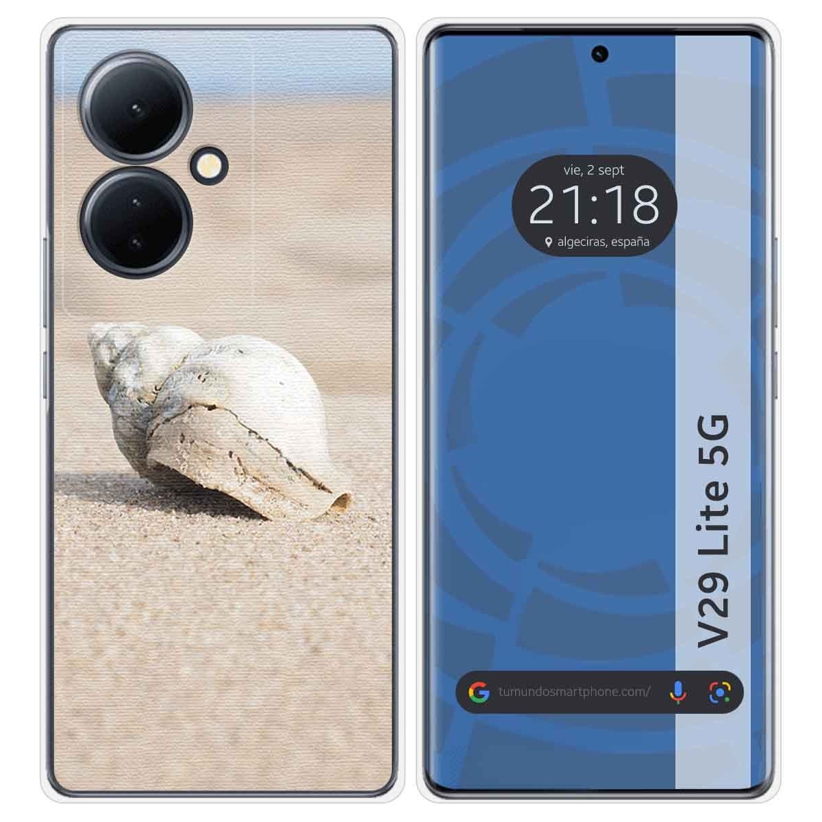 Funda Silicona para Vivo V29 Lite 5G diseño Concha Dibujos