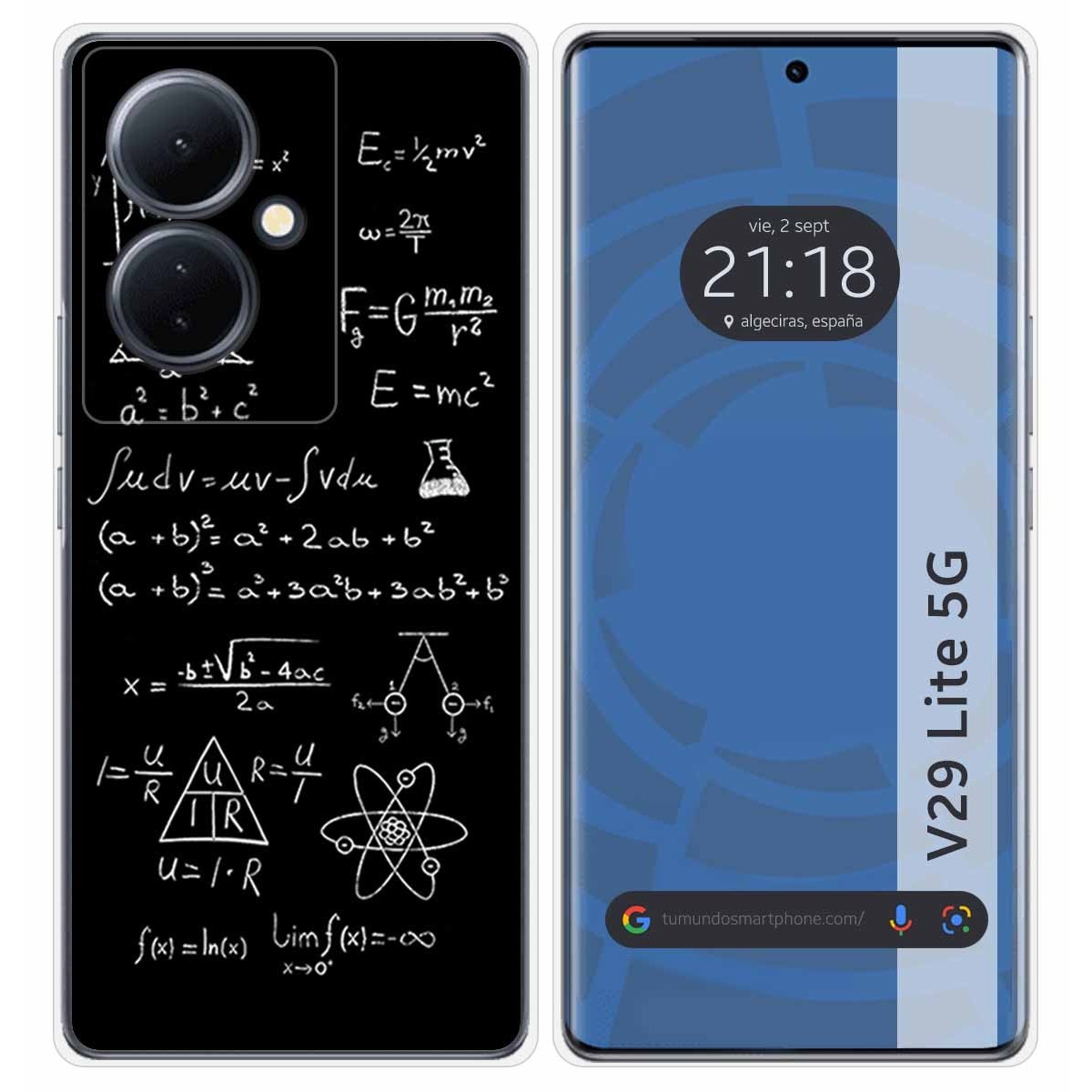 Funda Silicona para Vivo V29 Lite 5G diseño Formulas Dibujos