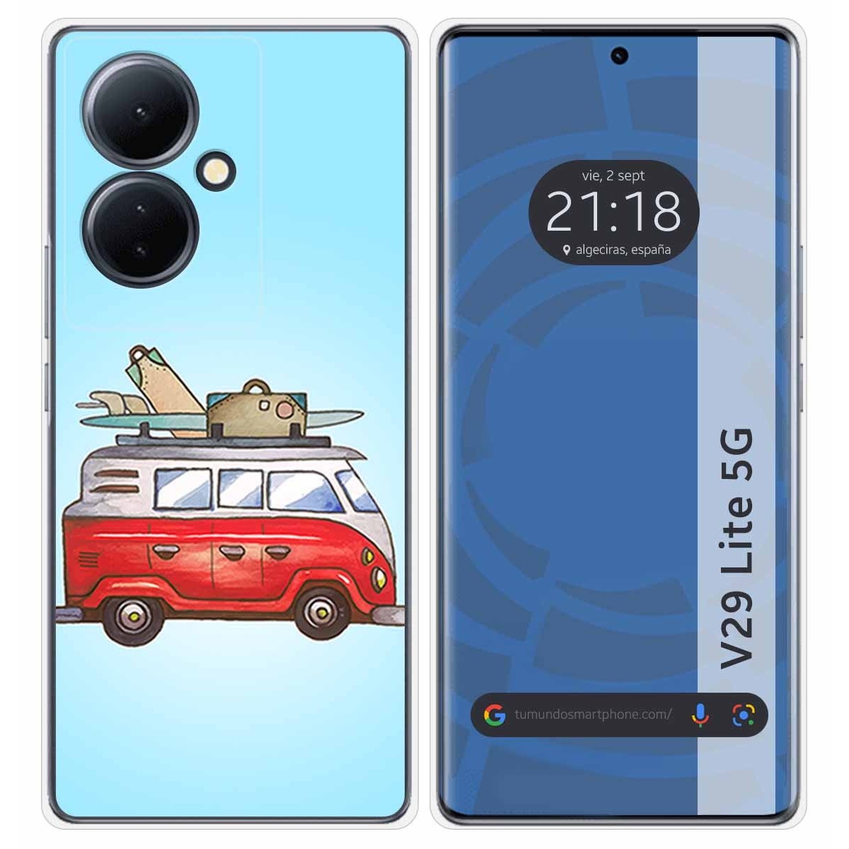 Funda Silicona para Vivo V29 Lite 5G diseño Furgoneta Dibujos