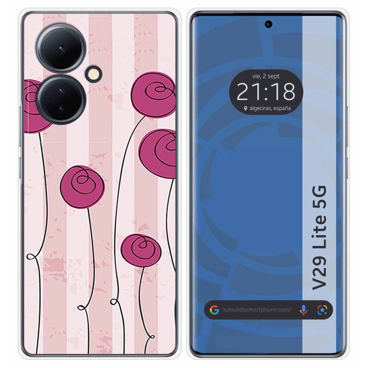Funda Silicona para Vivo V29 Lite 5G diseño Flores Vintage Dibujos