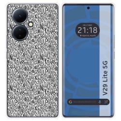 Funda Silicona para Vivo V29 Lite 5G diseño Letras Dibujos