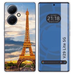 Funda Silicona para Vivo V29 Lite 5G diseño Paris Dibujos
