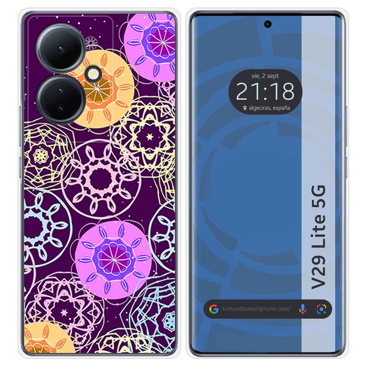 Funda Silicona para Vivo V29 Lite 5G diseño Radial Dibujos