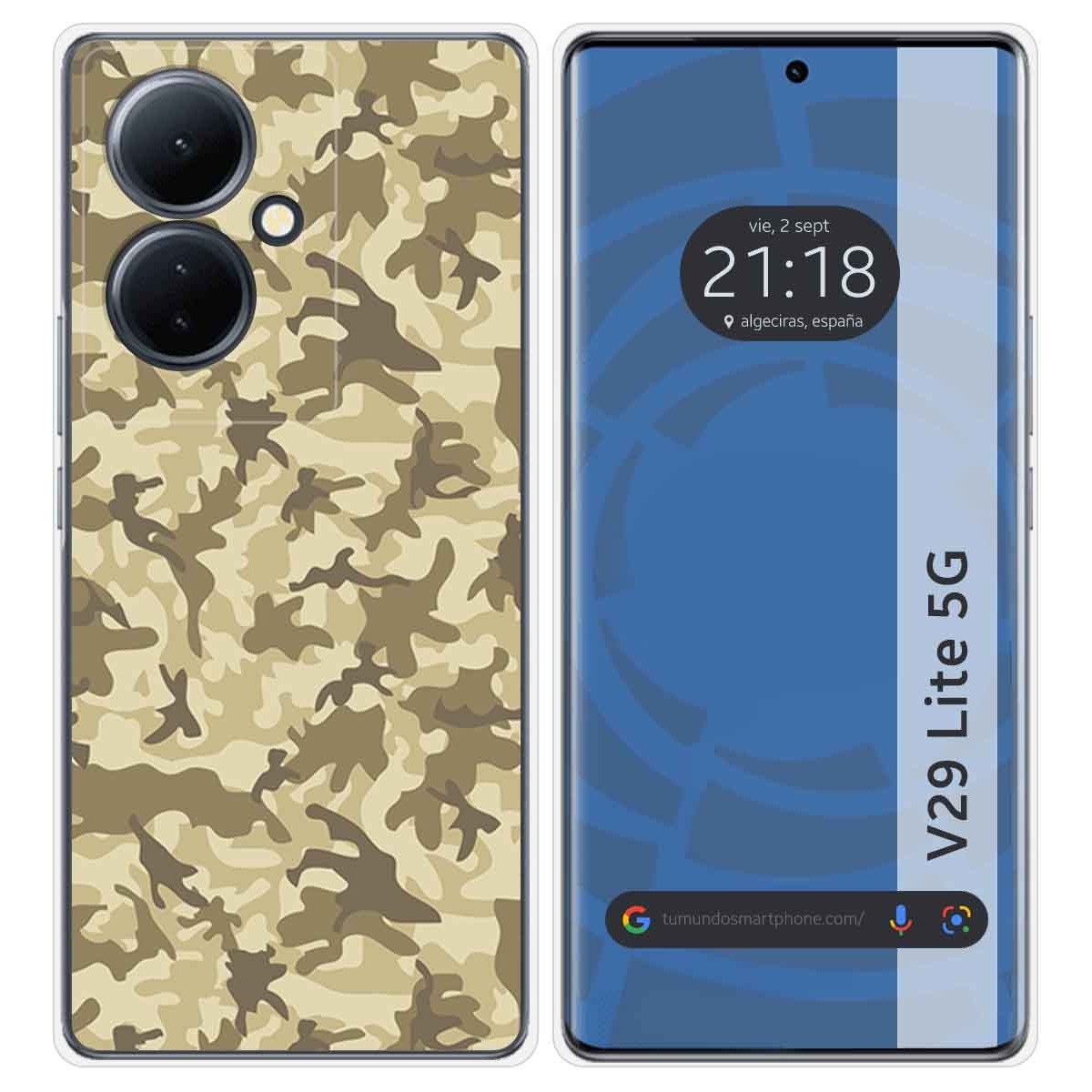 Funda Silicona para Vivo V29 Lite 5G diseño Sand Camuflaje Dibujos