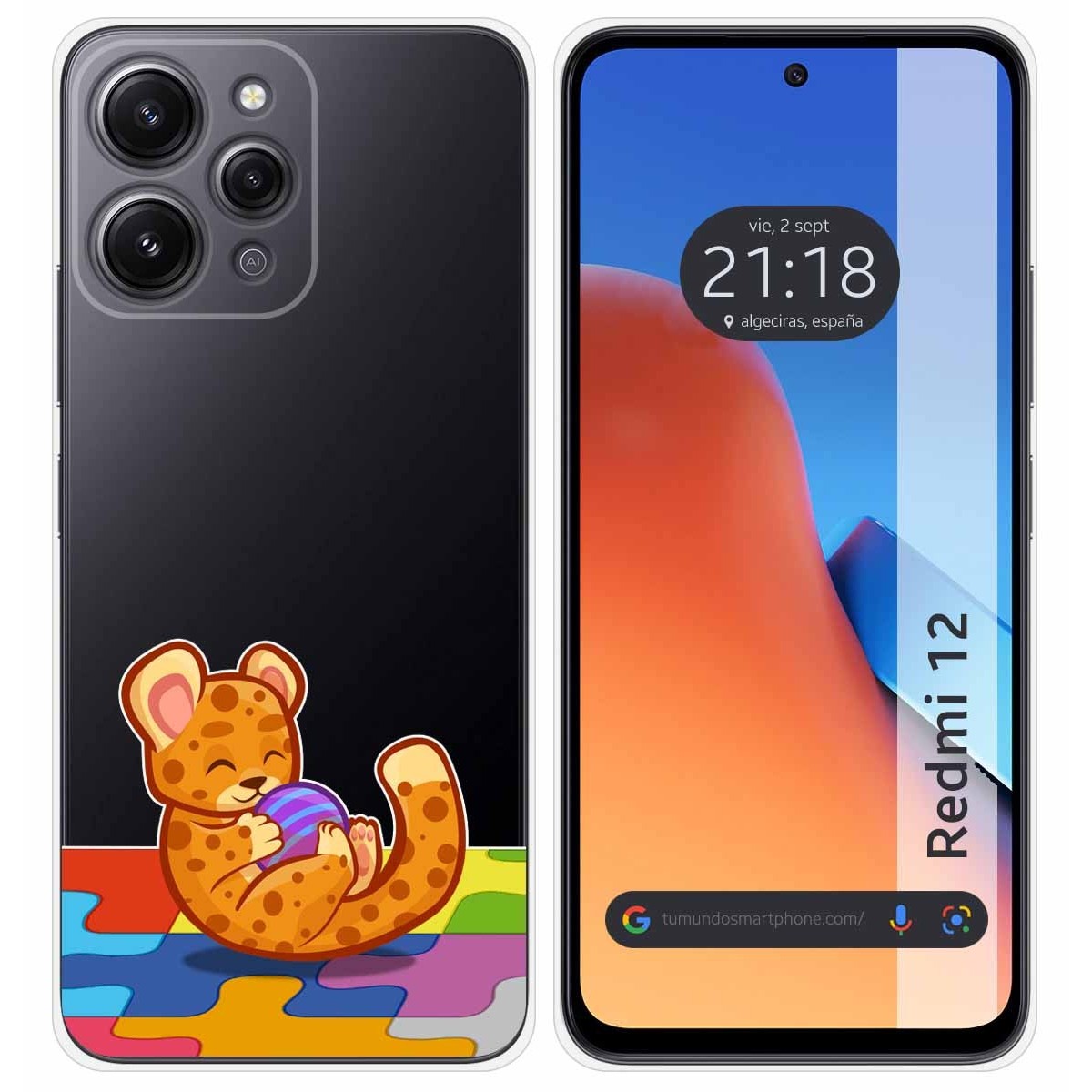 Funda Silicona Transparente compatible con Xiaomi Redmi 12 diseño Leopardo Dibujos