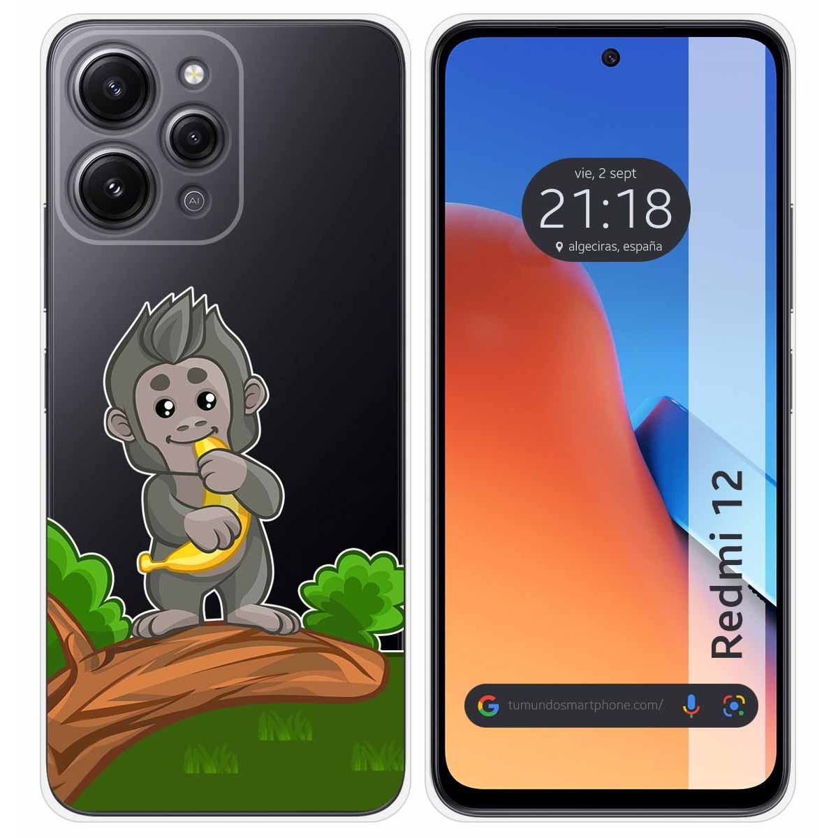 Funda Silicona Transparente compatible con Xiaomi Redmi 12 diseño Mono Dibujos